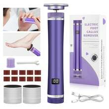 2000mAh Electric Foot Callus Remover, 12-Level Adjustable Pedicure Tool With LED Display, 2-In-1 Cordless Foot File And Nail Grinder With 60 Sandpaper Pieces
