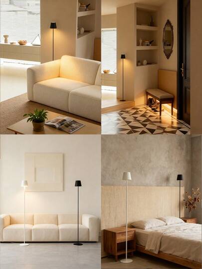 1pc 1200mAh Rechargeable Vloer Lamp, Adjustable Brightness Desktop Reading Light, St Atmospheric Touch Switch, Bedroom, Living Room, ative Bedside Night Verlichting view 2