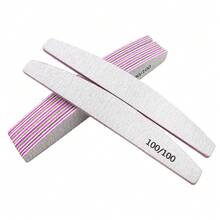 5pcs Professional Half-Moon Nail Files, Double-Sided Grit Scales 80/100/150/180/240 Grit Nail Buffers, Minimalist Nail Salon Use - Grey - View 16