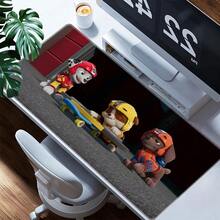 1pc Extra Large  Cartoon Mouse Pad - Rubber Material, Oblong Rectangle Shape, Stitched Edges, Non- & Washable Desk Mat For Computer, Office & Gaming Setup