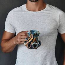 Cthulhu - Inspired Tankard u2013 3D OctopusKraken Beer Mug, Medieval Drinkware Bar, Home, or Game Night, Gothic Fantasy Collector Men - Color B + 12*10*12cm - Ver 5
