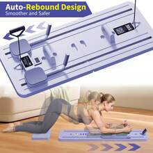 HanTai Pilates Board - Pilates Reformer Set, Multi-Purpose Foldable Pilates Reformer Board For Home, 5 In 1 Pilates Sliding Board - Violet Purple - View 1