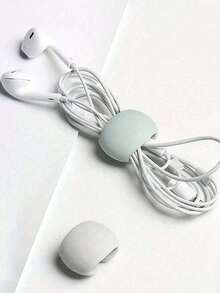 5PCS Random Colour Cable Organiser Clips, Decorative Earphone/Charging Cable Storage Pouch, Multi-Functional Storage Device, Earphone Cable Organiser Clips, Minimalist Cable Winder, Cable Management Tool