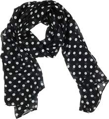 ™   Fashionable Soft Chiffon Scarfhalloween - 波爾卡圓點/黑色 - 查看 10