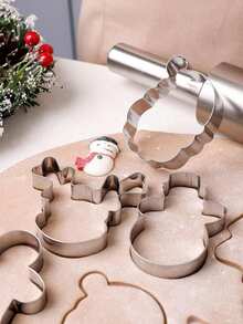 12/6/1pc Christmas Series Baking Tool Set, Christmas Cookie Cutting Molds, Diy Cake Baking Tools, Reindeer, Bells, Christmas Socks, Snowflakes, Gloves, Gingerbread Man, Candy Cane, Christmas Tree, Santa Claus, Snowman Shaped Cookie Cutting Molds, Fun Christmas Party Supplies, Festival And Party Supplies