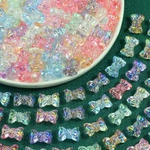 6/10pcs Mixed Acrylic Beads - Bowknot, Heart, Flower, Pentagram Shapes, DIY Bracelet Necklace Keychain Pendant, Jewelry Making Supplies