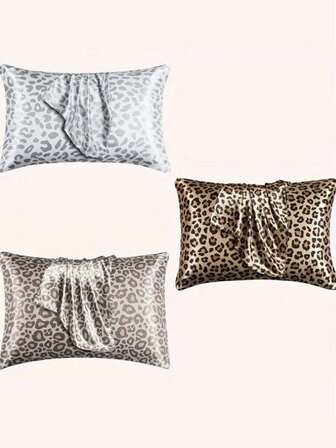 2pcs Leopard Print Pillowcases, Soft And Skin-Friendly, Available In Multiple Colors, Envelope-Style Closure Pillowcases (Brown Leopard Print, Silver Leopard Print, Light Brown Leopard Print), Room Decor, Fall Decor, Halloween Decor
