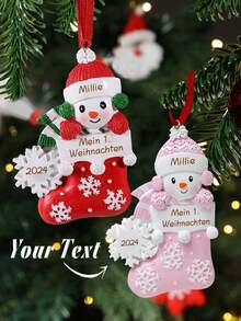 1 pièce Ornement de Noël pour bébé première fois 2025 - Ornements personnalisés pour bébé avec nom, mon premier ornement de Noël personnalisé, décorations de Noël pour sapin de Noël, cadeaux de Noël pour bébé fille (guirlande - rose)