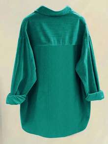 Koszula damska w paski, z długim rękawem i guzikami, jesienna