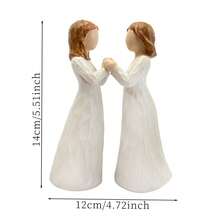 MINGZHANG 1-Piece Set Of Sisterly Love Figurines, Sisterly Love Resin Sculptures, Desktop Small Ornaments, Indoor Desktop Decoration Ornaments, Suitable For Sisters' Birthday Gifts, Graduation Gifts, Commemorative Collection Gifts - 彩色 - 查看 4