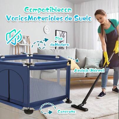 Corrales Para Bebés corralitos Plegable De Juegos Bebés Y Niños Corralito Hexagonal Transportable Corral De  Gimnasio Con marco de tiro Material de acero inoxidable Para Interior Exterior Tamaño: 131 CM * 113 CM * 66 CM Rango de edad: 3 meses - 5 años Contenido del embalaje: * 1 funda de tela con malla * 6 conectores PP * 6 bases de conectores * 18 tubos de acero inoxidable * 1 instrucciones