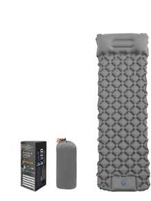 1 pezzo Materassino da campeggio gonfiabile mono uso in TPU, ultra leggero e portatile, con sistema anti-umidità a pressione dei piedi - Grigio - Visualizzare 3