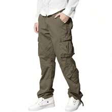 Pantalones cargo para hombre - Caqui claro - Ver 2