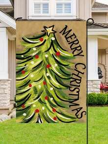 1pc Welcome Winter Coming, Welcome Christmas Double Garden Flag, Durable Polyester, Festive Christmas Tree Design, Suitable For Outdoor Festive Decoration - View 10