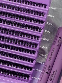 Kit de pestañas postizas de alta capacidad y volumen natural segmentado, fácil de usar, kit de racimos de pestañas, pestañas, pestañas postizas - Negro - Ver 11