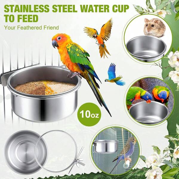 1pc Bird Feeder Bowl, Metal Bird Feeder Bowl With Clip - Easy To Clean, Small Pet Food And Water Bowl, Suitable For Parrots, Small Animals And Cages, Ideal For Bird Feeders And Pet Feeders, Bird Feeder Accessories