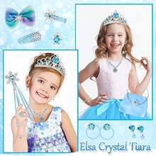 Juego de accesorios de traje de la princesa, Joyería para chicas, joyería de unicornio de la mujer de la mar  con corona de la barra mágica collar pulsera aretes bolsillo de pelo para la fiesta vestir regalo - Multicolor - Ver 3