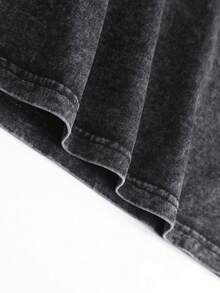 Men's Sleeveless T-Shirt-230g Heavy Washed Cotton, Power Rangers Printing-Loose Street Style, Gym Washed Vest, Sports T-Shirt, Men's Sports Gifts, Gym Sports Equipment Fans, Street Feng Shui Washed T-Shirt, Retro Hip-Hop T-Shirt. - 黑色 - 查看 4