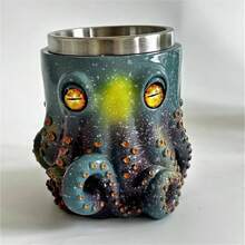 Cthulhu - Inspired Tankard u2013 3D OctopusKraken Beer Mug, Medieval Drinkware Bar, Home, or Game Night, Gothic Fantasy Collector Men - Color A + 12*10*12cm - Ver 3