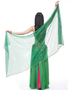 Leichte Damen Chiffon Handtücher mit Pailletten Saum - Bauchtanz Hüfttuch Schal Schleier