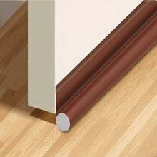 1pcs Heavy Duty Door Draft Blocker With Adhesive - Adjustable Under Door Seal Strip For All-Season Insulation, Noise Reduction , Weatherproof Gap Guard For Interior/Exterior Doors (Gray/Brown/Black), Flexible Installation | Durable Sealing Strip.    Single-Sided Door Bottom Seal Strip Wear-Resistant Seam Tape Soundproof Windproof Dustproof Insect Magic Adhesive Sealing Strip - Brown - View 5