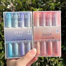 4pcs Morandi Highlighter Ins-Style Soft-Headed Markers For Girls' Hearts, Colorful Marking Pens, High-Value Eye-Friendly Journaling Pens.