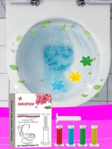 jakehoe 1 Stück Toiletten-Duftkristalle, Toilettenreiniger, Toilettengel mit Blumenduft, Toilettengel-Stempel mit duftendem Toilettenblümchen, mit verschiedenen Farben und Düften, Lufterfrischer und Toilettenblume für Badezimmer Zuhause, Kalkentferner, Geruchsentferner, verschließt den Duft und hält die Luft frisch. Zersetzt Gerüche schnell und hält die Luft im Badezimmer sauber.