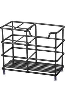 Toothbrush Holder For Bathrooms, Stainless Steel Bathroom Black Toothbrush And Toothpaste Holder