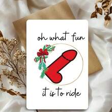 1 felicitare de Crăciun cu plic - felicitare amuzantă de sărbători potrivită pentru prieteni, familie, frați, surori, soție, soț, fiu, fiică - felicitare de Crăciun plină de umor cu tematică jucăușă, material din hârtie