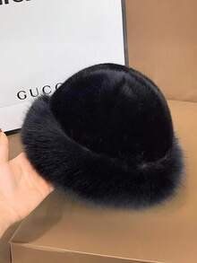 1pc New Winter Woolen Hats For Women, European, American And Korean Style Warm Hats For Autumn And Winter, Fashionable Solid Color Ones That Look Good On The Face, Small And Versatile Mongolian Hats With Thickened Design - A - View 8