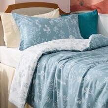 Queen Comforter Set - Sage Green Bed Set, 3 Pieces Cute Floral Bedding, 1 Soft Reversible Botanical Flowers Comforter And 2 Pillow Shams KF - B - 查看 4