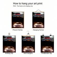 1pc Classic Car & Burning Car Design Posters,Vintage Canvas Wall Arts,For Living Room, Bedroom, Office, Cafe, Bathroom, Dormitory, Dining Room, Bar Wall Decorative,Home Decoration,Garage Decoration,NO Frame