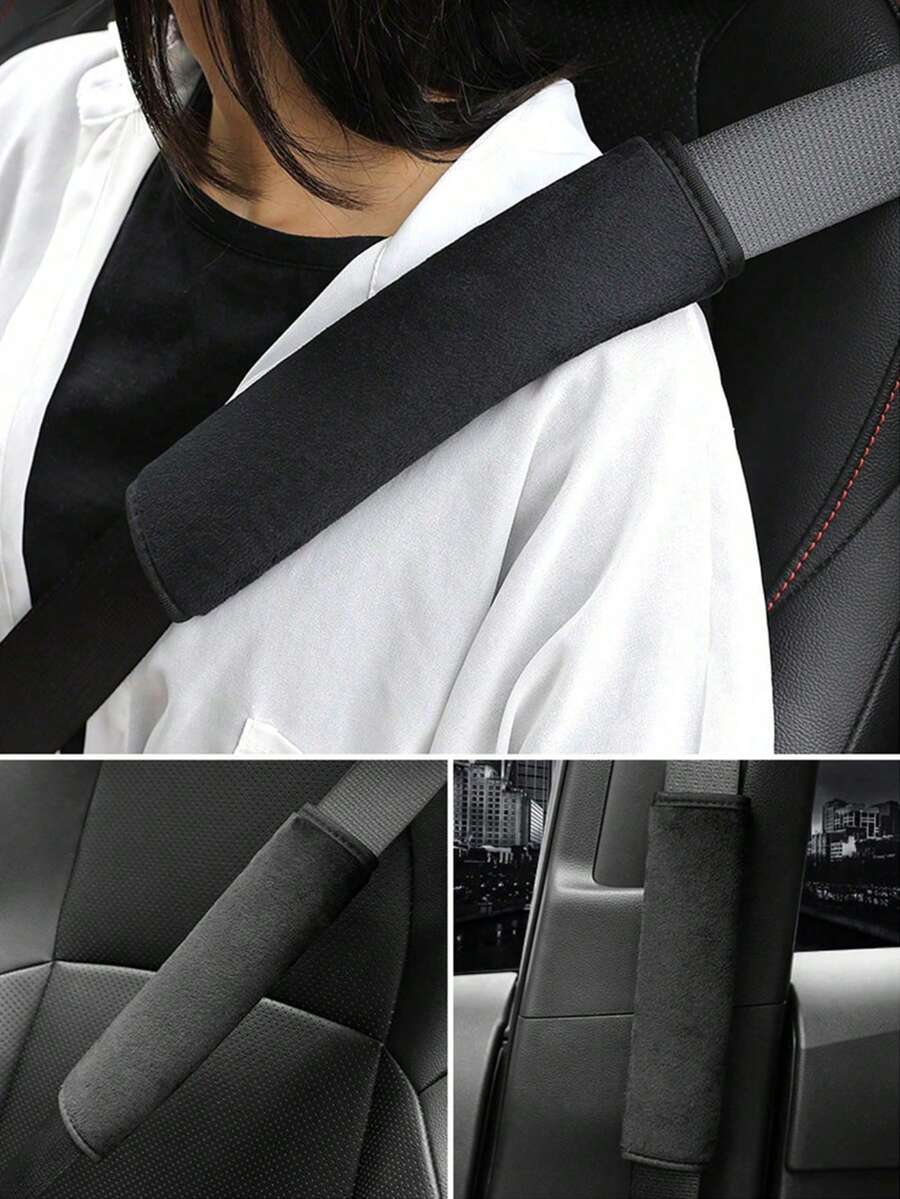 2 piezas de fundas acolchadas para el cinturón de del coche, de piel y con strass, almohadillas universales creativas para el hombro del cinturón de del coche, para mujeres