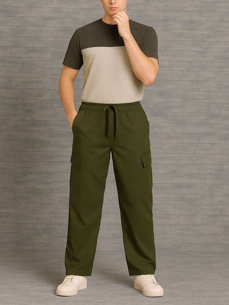 Men Pants - Dark Green - View 1