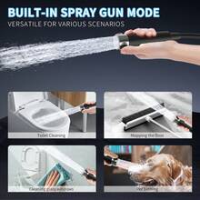 FEELSO Shower Head With Filter Handheld  - High Pressure Power Wash For Pets & Adults, 5-Setting Massage Spray With 60" Hose, ON/OFF Switch, Easy Install Low Flow Shower Head - màu đen - Xem 6