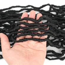 New Faux Locs Crochet Hair 14-36 Inch 1 Pack Fashion Extended Soft Locs For Women Most Natural Locs Crochet Braiding Hair Curly Wavy Pre-Looped Goddess Locs Braids Hair Extensions 1B 12 Strands - Black - View 4