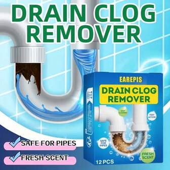 1/2 cajas de 12 tabletas cada una para desatascar desagües de cocina y baño - Descompone la grasa, el cabello y los restos de comida - Para ayudar a despejar los desagües obstruidos