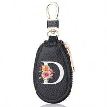 白色字母钥匙包，复古商务，多功能钥匙保护套，拉链汽车钥匙包，男士休闲便携式钥匙收纳包，大容量收纳盒，汽车钥匙包，万圣节礼物教师节礼物男士礼物女士礼物情人节礼物 - 彩色 - 查看 21