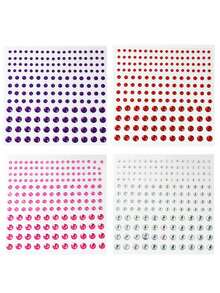 2/4/6mm 面部水钻、发饰贴纸、眉毛水晶宝石贴纸、钻石贴纸 - 綠色 - 查看 5