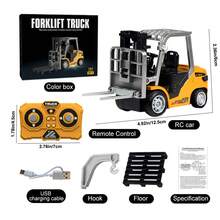 1台2.4G遥控工程挖掘机玩具，可充电逼真自卸车挖掘机推土机模型，节日或生日送给孩子的绝佳礼物