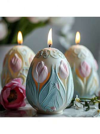 1pc Christmas Cylinder Candle Silicone Mold DIY Christmas Snowflake Cute Candle Mold, Atmosphere