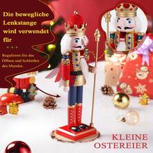 Klassischer Nussknacker König 30CM Handgehaltenes Zepter Weihnachtsdekoration Für Tisch Vitrine Und Wohnzimmer Festliches Geschenk