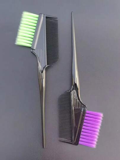 2/5pcs Hair Salon Dyeing Comb, Root Touch-Up Color Brush For Ombre Styling With Handle,Travel Essentials,Travel Essential,Hairstyle,Hairdressing,Hair,Travel,Hair Products,Hair Tools,Hair Stuff,Barber,Barber Accessories,Barbershop,Hairdressing Equipment