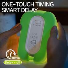 Cute Frog Night Light, Soft Silicone Bedroom LED Lamp, Dimmable Timer Sleep Light, Desktop Decor Lamp, Novelty Lighting Rechargeable Bedside Lamp, Suitable For Fun Room Decoration - Multicolor - View 6