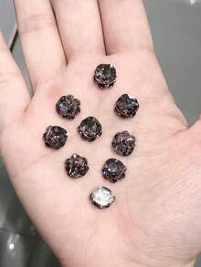 5 件/10 件/20 件/50 件混合尺寸奢华指甲水钻装饰，全新闪亮合金堆叠水钻，水晶斜心形和方形指甲饰物，DIY 美甲用品 - 彩色 - 查看 23