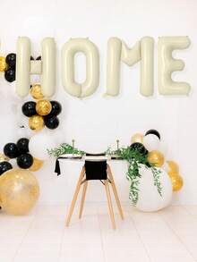 4pcs 16/40-Inch HOME Letter Balloon Set, HOME Letter Balloon Decoration For Housewarming Party, Retirement Party, Theme Party Decoration, HOME Balloons Background Decoration For Party, Cream White Aluminum Film Banner Letter Sign, Aluminum Film Balloon Indoor And Outdoor Decoration, Home Balloon Banner For Celebration Housewarming , No Electricity Required, Christmas Halloween New Year