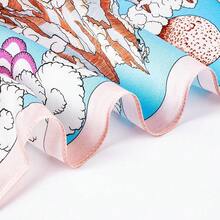 Mulberry Silk Scarfs Small Square Scarfs For Women 21" X 21" Lightweight Square Satin Head Scarf Neck Scarves{"Size_name":"27.5\"","Color_name":"Pink"} - 平克奇 - 查看 5