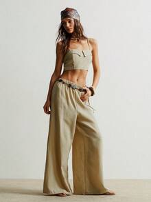 Rusttydustty Marked Code Casual Vacation Women's Setboho Easter Beach Outfits Hawaii Music Festival Tropical Vacation - Khaki - View 3