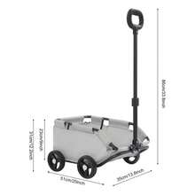Mini carrello per cani per piccoli animali domestici, carrello della spesa pieghevole multifunzionale con maniglia estensibile, carrello per cani con borsa portaoggetti, grigio (86 * 51 * 35 cm) - Grigio - Visualizzare 2