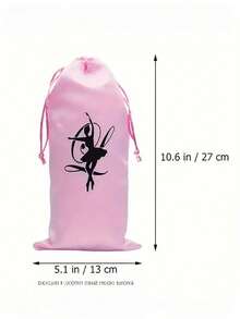 1pc Pink Satin Ballet Shoe Bag With Drawstring Closure - Lightweight & Compact Dance Shoe Storage Bag, Easy To Clean, Perfect For Backpack Or Handbag, Home Storage